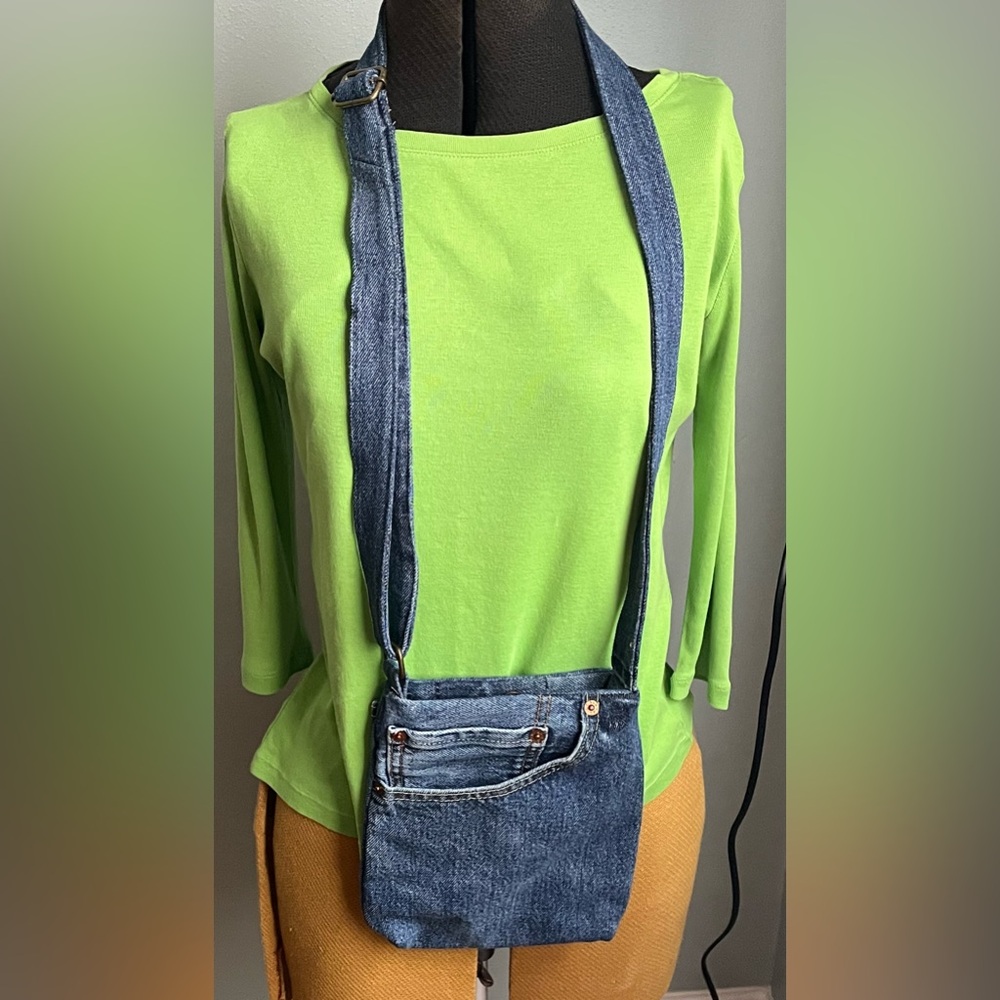 Custom made Blue Jean Crossbody bag.
